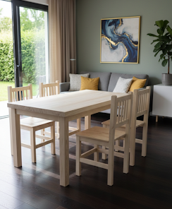 Juego de comedor Eco 1.20 x 0.70 + 4 sillas