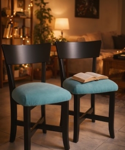 Silla Noruega Tapizadas - Laca Negra